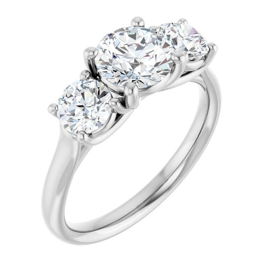 14K Yellow Or White Gold Round 6.5 Mm Polished 1 3/4 Ctw Lab-Grown Diamond Engagement Ring