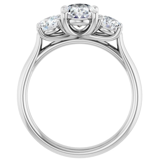 14K Yellow Or White Gold Oval 8 X 6 Mm Polished 1 3/4 Ctw Lab-Grown Diamond Engagement Ring