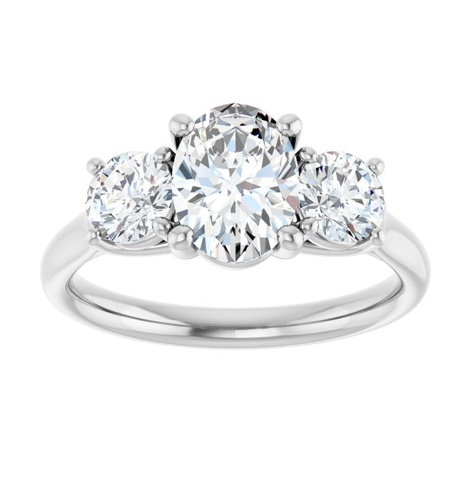 14K Yellow Or White Gold Oval 8 X 6 Mm Polished 1 3/4 Ctw Lab-Grown Diamond Engagement Ring