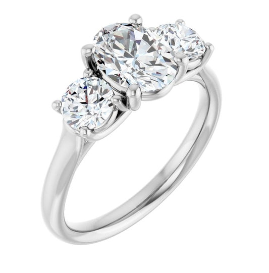 14K Yellow Or White Gold Oval 8 X 6 Mm Polished 1 3/4 Ctw Lab-Grown Diamond Engagement Ring