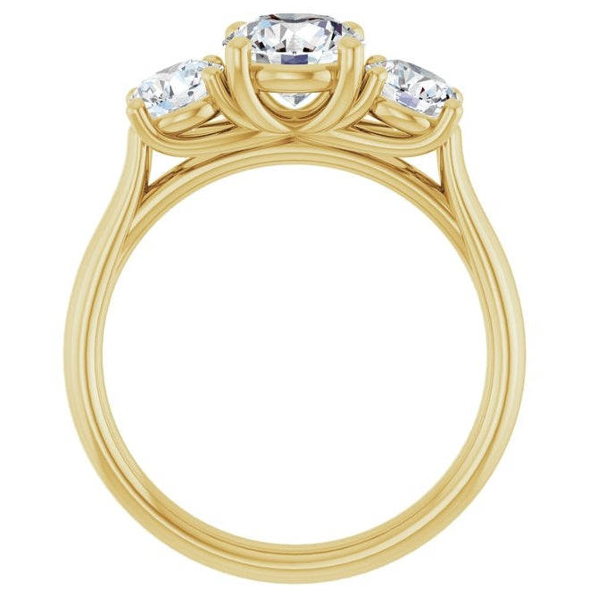 14K Yellow Or White Gold Round 6.5 Mm Polished 1 3/4 Ctw Lab-Grown Diamond Engagement Ring