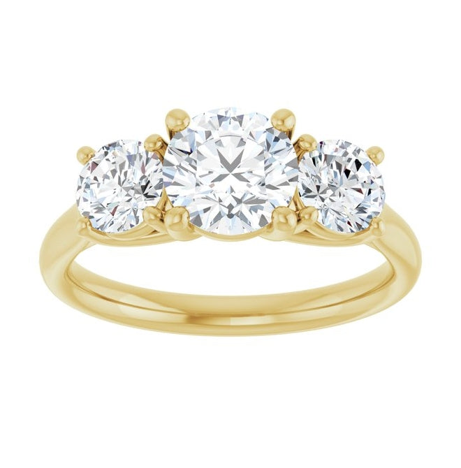 14K Yellow Or White Gold Round 6.5 Mm Polished 1 3/4 Ctw Lab-Grown Diamond Engagement Ring