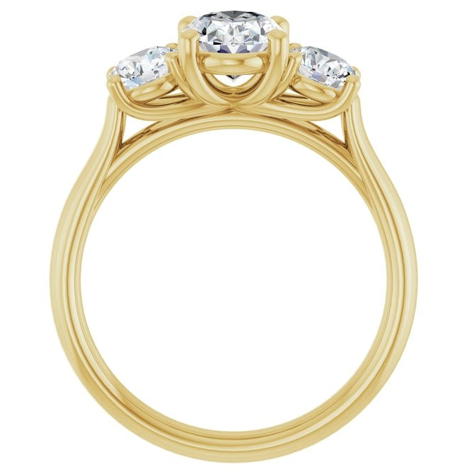 14K Yellow Or White Gold Oval 8 X 6 Mm Polished 1 3/4 Ctw Lab-Grown Diamond Engagement Ring