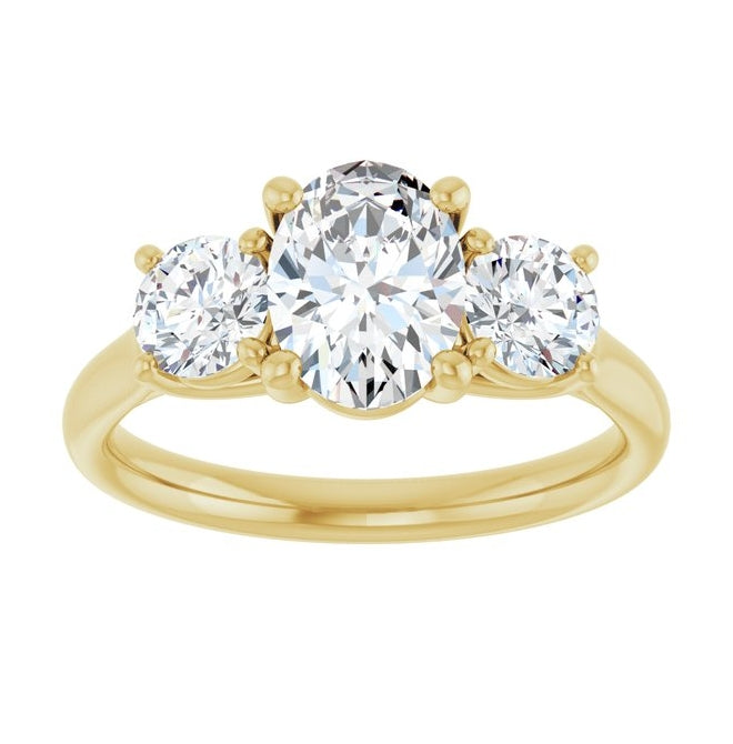 14K Yellow Or White Gold Oval 8 X 6 Mm Polished 1 3/4 Ctw Lab-Grown Diamond Engagement Ring
