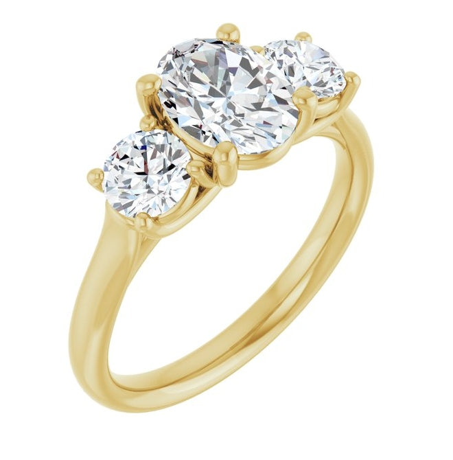 14K Yellow Or White Gold Oval 8 X 6 Mm Polished 1 3/4 Ctw Lab-Grown Diamond Engagement Ring