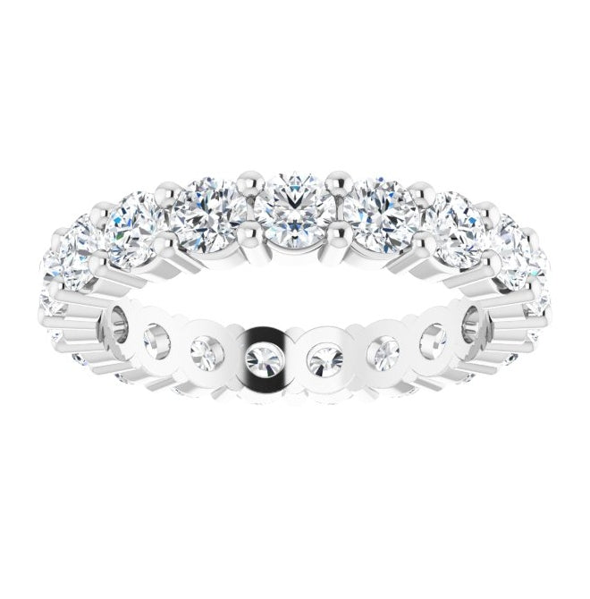 10K Yellow Or White Gold Round Si2-Si3, G-H  Polished Natural Diamond Eternity Band