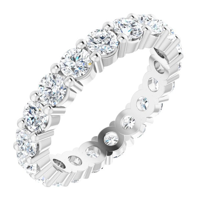 10K Yellow Or White Gold Round Si2-Si3, G-H  Polished Natural Diamond Eternity Band