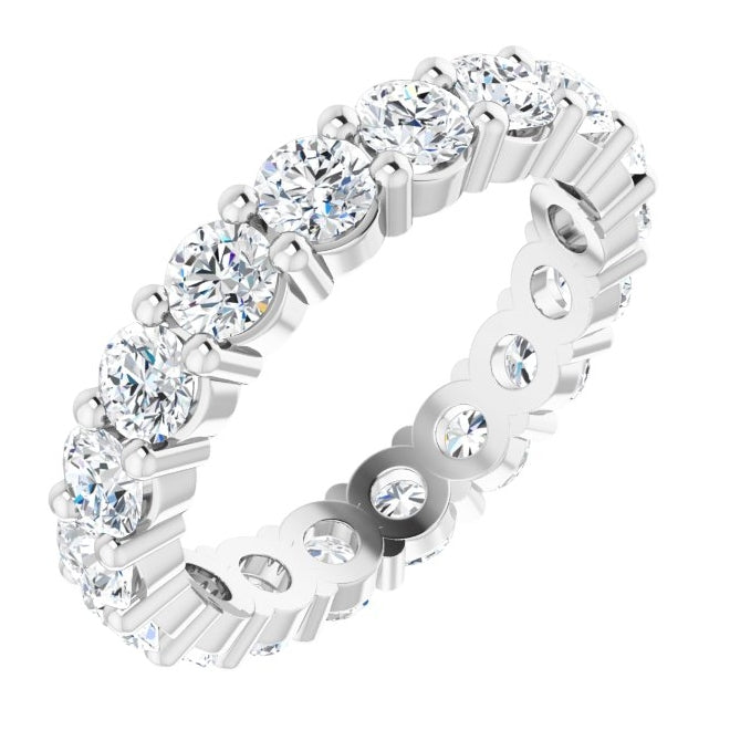 10K Yellow Or White Gold Round Si2-Si3, G-H  Polished Natural Diamond Eternity Band