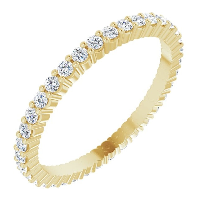 10K Yellow Or White Gold Round Si2-Si3, G-H  Polished Natural Diamond Eternity Band