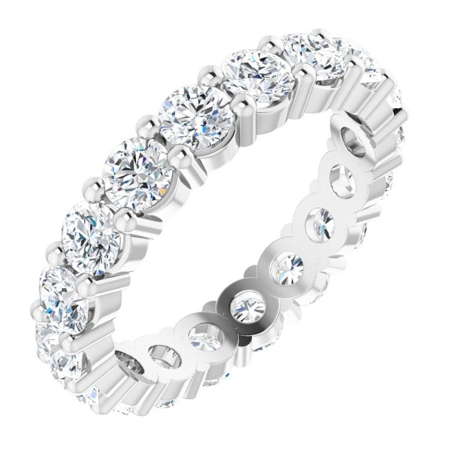 10K Yellow Or White Gold Round Si2-Si3, G-H  Polished Natural Diamond Eternity Band