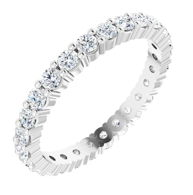 10K Yellow Or White Gold Round Si2-Si3, G-H  Polished Natural Diamond Eternity Band