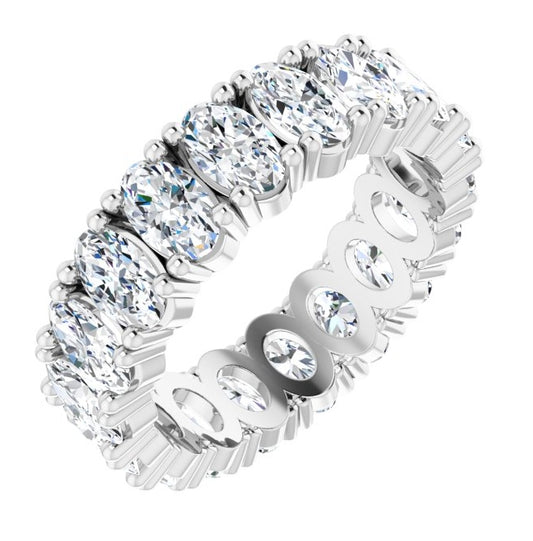 14K Yellow Or White Gold Oval 5 X 3 Mm Vs, F+  Polished Lab-Grown Diamond Eternity Band
