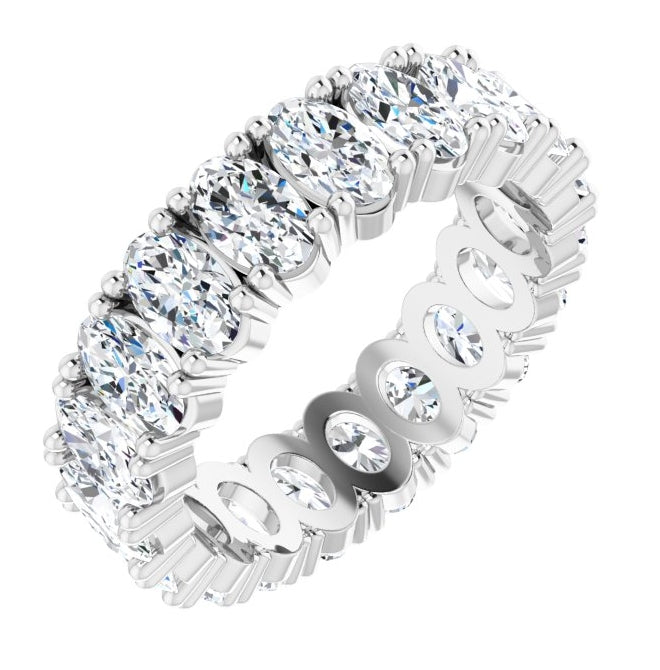 14K Yellow Or White Gold Oval 5 X 3 Mm Vs, F+  Polished Lab-Grown Diamond Eternity Band