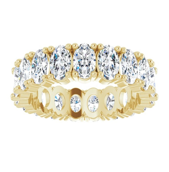 14K Yellow Or White Gold Oval 5 X 3 Mm Vs, F+  Polished Lab-Grown Diamond Eternity Band