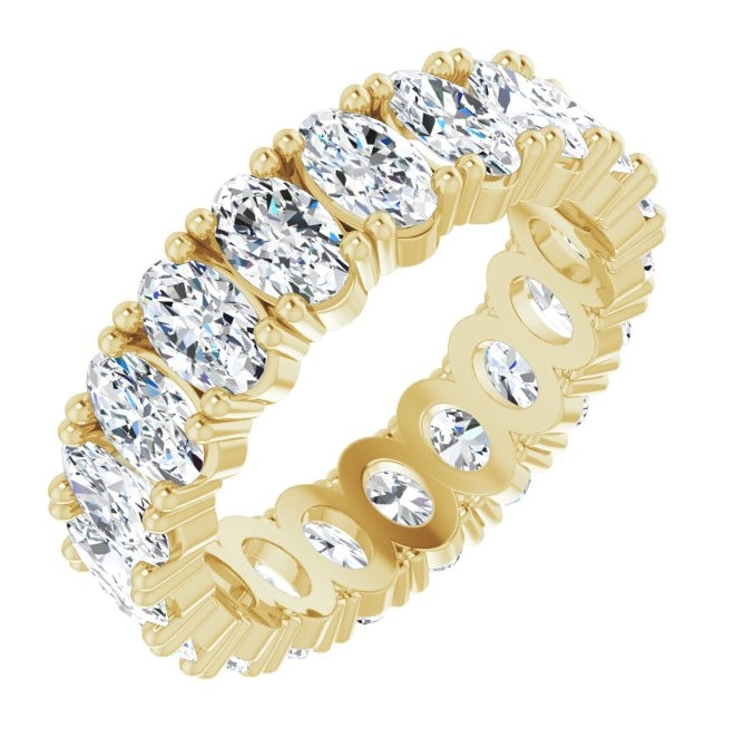14K Yellow Or White Gold Oval 5 X 3 Mm Vs, F+  Polished Lab-Grown Diamond Eternity Band