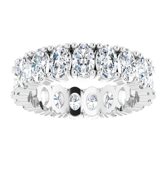 14K Yellow Or White Gold Oval 5 X 3 Mm Vs, F+  Polished Lab-Grown Diamond Eternity Band