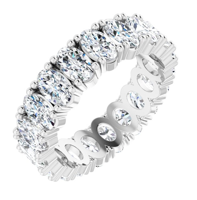 14K Yellow Or White Gold Oval 5 X 3 Mm Vs, F+  Polished Lab-Grown Diamond Eternity Band