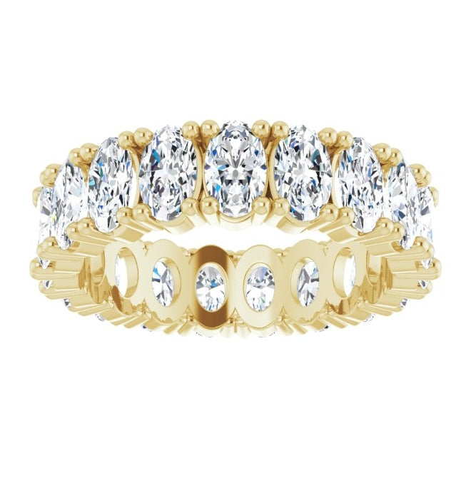 14K Yellow Or White Gold Oval 5 X 3 Mm Vs, F+  Polished Lab-Grown Diamond Eternity Band