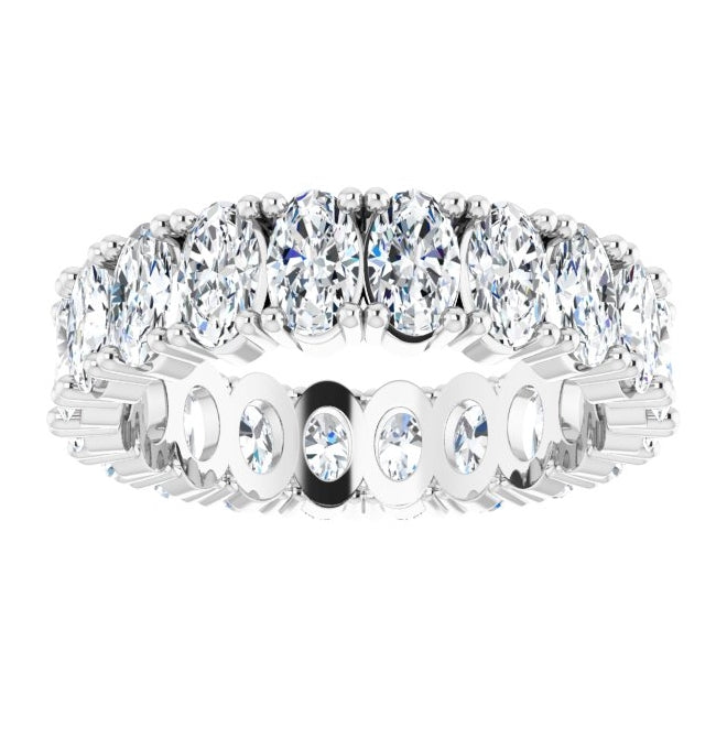 14K Yellow Or White Gold Oval 5 X 3 Mm Vs, F+  Polished Lab-Grown Diamond Eternity Band