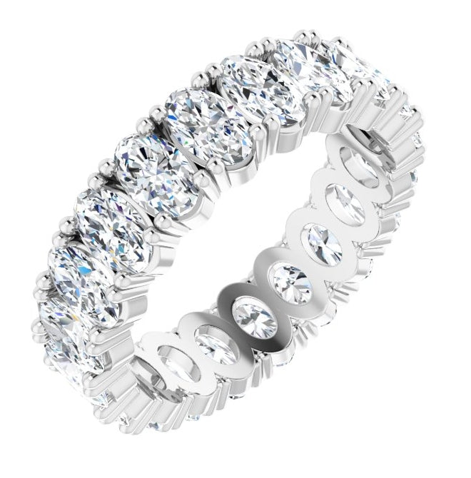 14K Yellow Or White Gold Oval 5 X 3 Mm Vs, F+  Polished Lab-Grown Diamond Eternity Band