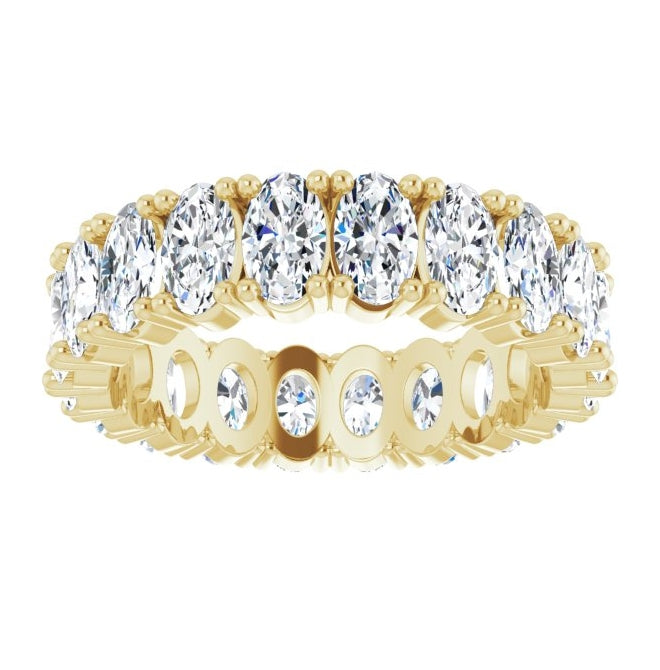 14K Yellow Or White Gold Oval 5 X 3 Mm Vs, F+  Polished Lab-Grown Diamond Eternity Band