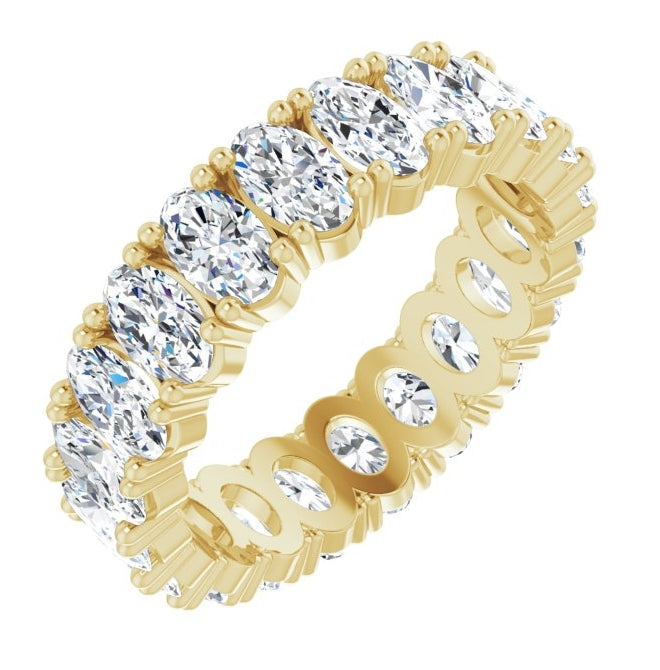 14K Yellow Or White Gold Oval 5 X 3 Mm Vs, F+  Polished Lab-Grown Diamond Eternity Band