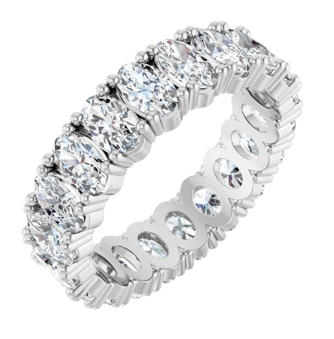 14K Yellow Or White Gold Oval 5 X 3 Mm Vs, F+  Polished Lab-Grown Diamond Eternity Band