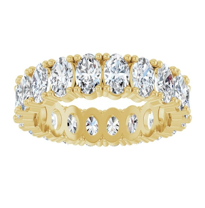 14K Yellow Or White Gold Oval 5 X 3 Mm Vs, F+  Polished Lab-Grown Diamond Eternity Band