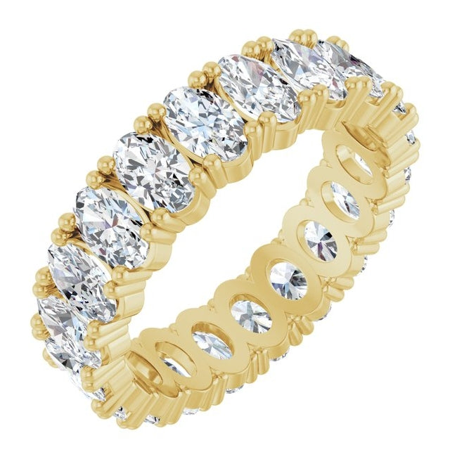 14K Yellow Or White Gold Oval 5 X 3 Mm Vs, F+  Polished Lab-Grown Diamond Eternity Band