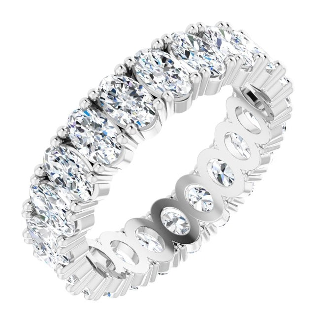 14K Yellow Or White Gold Oval 5 X 3 Mm Vs, F+  Polished Lab-Grown Diamond Eternity Band