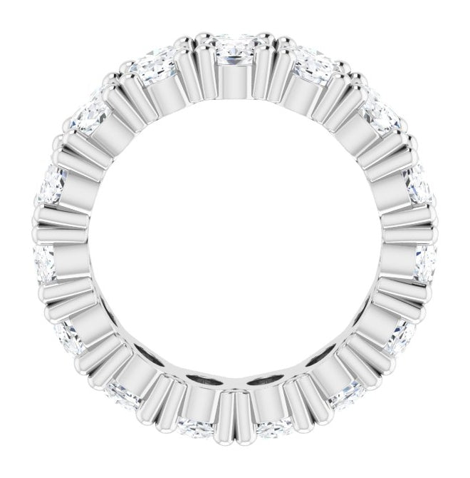 14K White Gold Oval 6 X 4 Mm Vs, F+  Polished 6 Ctw Lab-Grown Diamond Eternity Band, Size 5.5