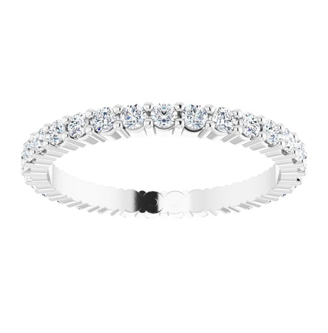 14K Yellow Or White Gold Or Platinum Round Vs, F+  Polished Lab-Grown Diamond Eternity Band