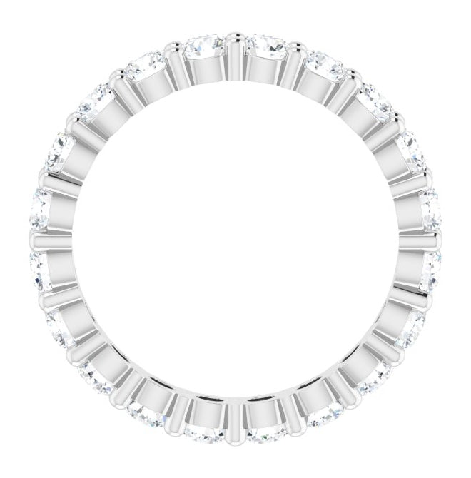 14K Yellow Or White Gold Or Platinum Round Vs, F+  Polished Lab-Grown Diamond Eternity Band