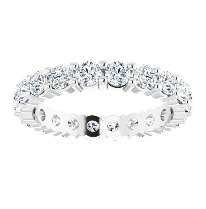14K Yellow Or White Gold Or Platinum Round Vs, F+  Polished Lab-Grown Diamond Eternity Band