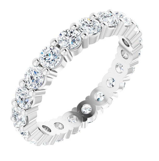 14K Yellow Or White Gold Or Platinum Round Vs, F+  Polished Lab-Grown Diamond Eternity Band