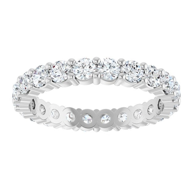 14K Yellow Or White Gold Or Platinum Round Vs, F+  Polished Lab-Grown Diamond Eternity Band