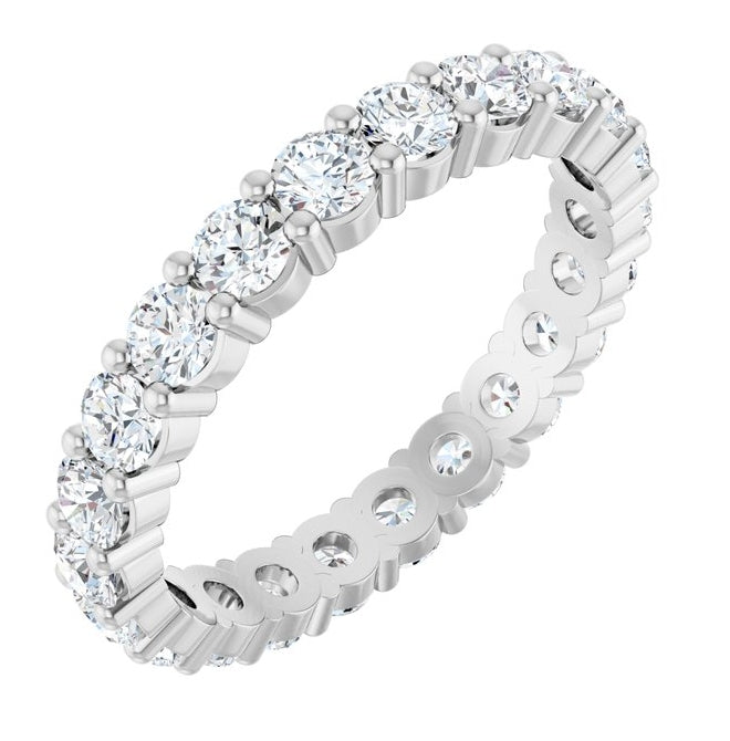 14K Yellow Or White Gold Or Platinum Round Vs, F+  Polished Lab-Grown Diamond Eternity Band