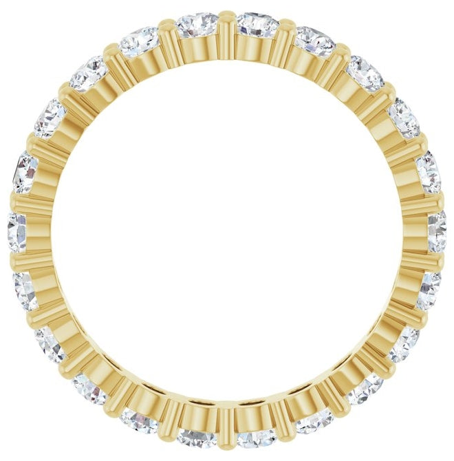 14K Yellow Or White Gold Or Platinum Round Vs, F+  Polished Lab-Grown Diamond Eternity Band