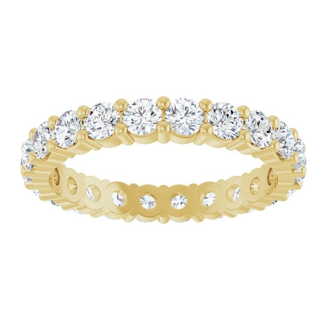 14K Yellow Or White Gold Or Platinum Round Vs, F+  Polished Lab-Grown Diamond Eternity Band