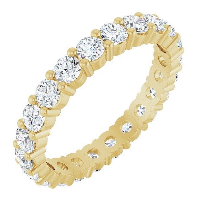 14K Yellow Or White Gold Or Platinum Round Vs, F+  Polished Lab-Grown Diamond Eternity Band