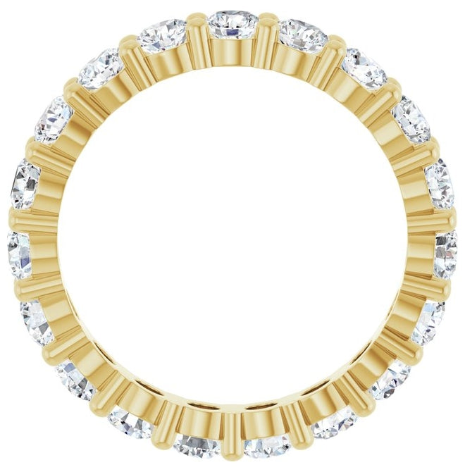 14K Yellow Or White Gold Or Platinum Round Vs, F+  Polished Lab-Grown Diamond Eternity Band