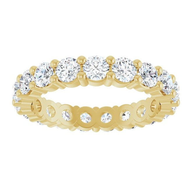14K Yellow Or White Gold Or Platinum Round Vs, F+  Polished Lab-Grown Diamond Eternity Band