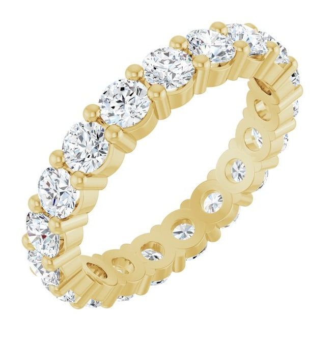14K Yellow Or White Gold Or Platinum Round Vs, F+  Polished Lab-Grown Diamond Eternity Band