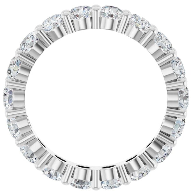 14K Yellow Or White Gold Or Platinum Round Vs, F+  Polished Lab-Grown Diamond Eternity Band
