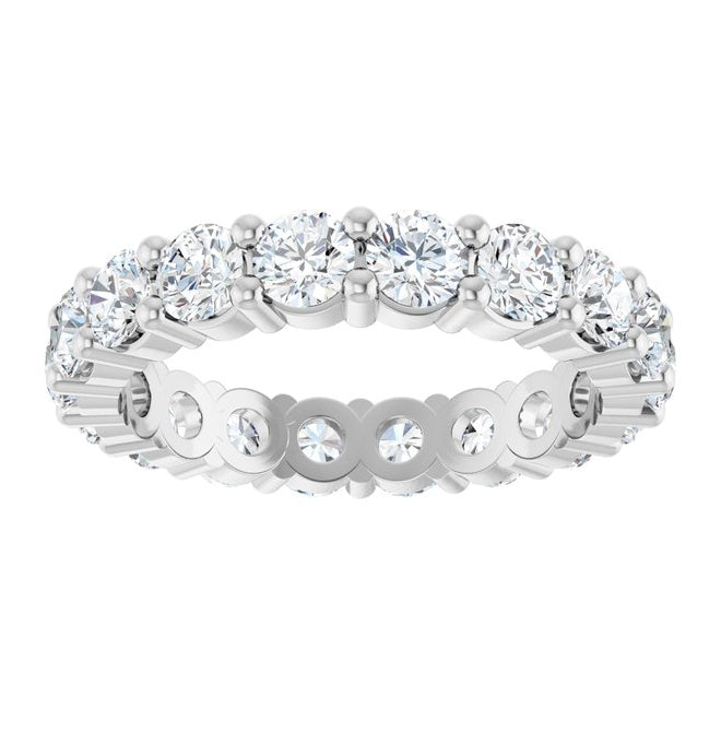 14K Yellow Or White Gold Or Platinum Round Vs, F+  Polished Lab-Grown Diamond Eternity Band
