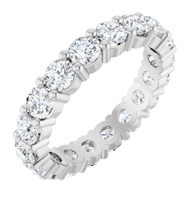 14K Yellow Or White Gold Or Platinum Round Vs, F+  Polished Lab-Grown Diamond Eternity Band