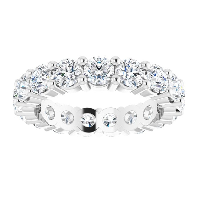 14K Yellow Or White Gold Or Platinum Round Vs, F+  Polished Lab-Grown Diamond Eternity Band