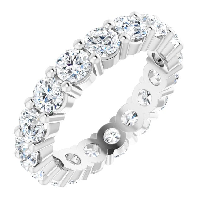 14K Yellow Or White Gold Or Platinum Round Vs, F+  Polished Lab-Grown Diamond Eternity Band