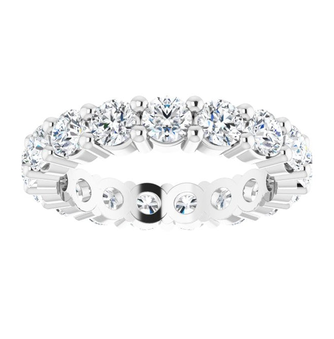 14K Yellow Or White Gold Or Platinum Round Vs, F+  Polished Lab-Grown Diamond Eternity Band