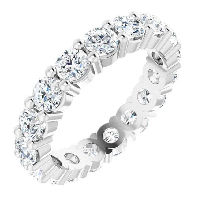 14K Yellow Or White Gold Or Platinum Round Vs, F+  Polished Lab-Grown Diamond Eternity Band